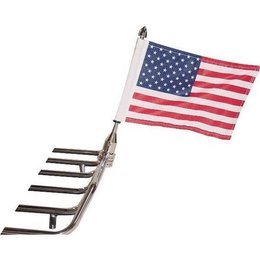 Stainless Steel Pro Pad Solid 1 2 Tour Pack Flag Mount With 6 X 9 Flag For Harley