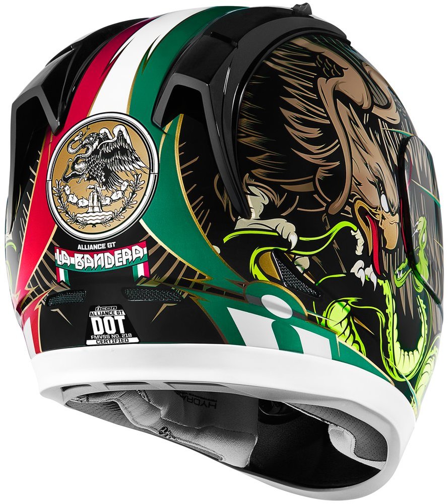 $185.00 Icon Alliance GT La Bandera Full Face Motorcycle Helmet Medium