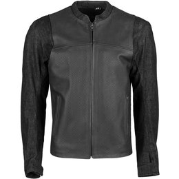 Speed & Strength Mens Ground And Pound Leather & Denim Armored Jacket Black