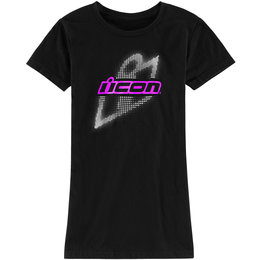 Icon Womens Sparkle Slant Crew Neck T-Shirt Black