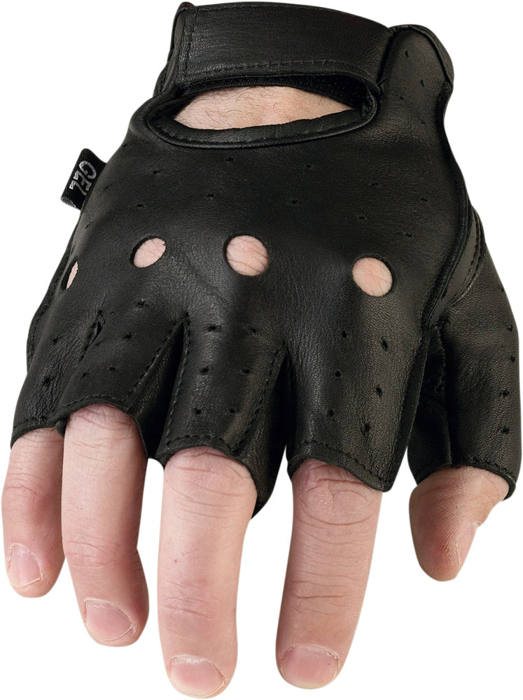 Z1R 243 Mens Leather Motorcycle Gloves Black