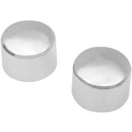 Drag Specialties Smooth Front Axle Nut Covers Pair For Harley Chrome 0214-0374