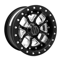 HiPer Wheel DM58 14X8 4+4 4/110 Bolt Pattern Black 1480-YBKDM-44-SBL-BK Black