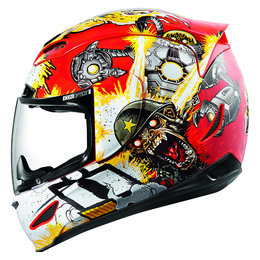 Icon Airmada Monkey Business Full Face Helmet With Flip-Up Shield Red Red