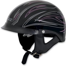 Black, Pink Afx Womens Fx-200 Pinstripe Half Helmet With Dual Shields Black Pink