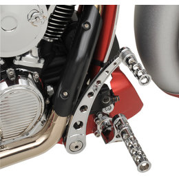 Battistinis C-Thru Round Hole Forward Controls Harley Touring Chrome 07-596 Unpainted