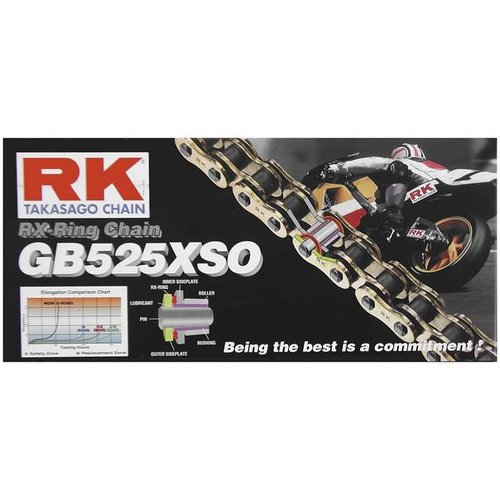 RK Racing Chain 525XSO-120 120-Links X-Ring Chain with Connecting Link