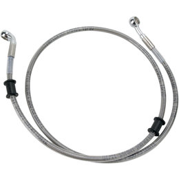 Drag Specialties 43-1/4 Inch Braided Front Brake Line For Harley 1741-2912 Metallic