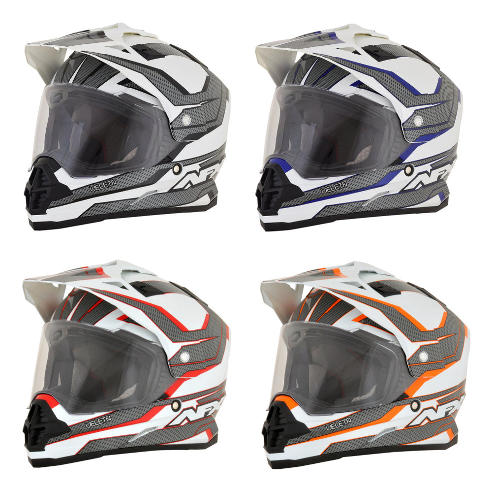 Stealth HD009 Dual Sport Adventure Motorcycle Motocross Helmet White