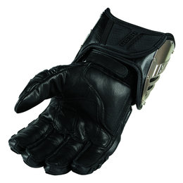 Icon Mens TiMax Long Gauntlet Leather Gloves With Titanium Knuckles Black Black