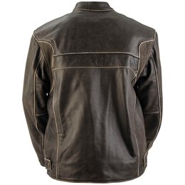 Black Brand Mens Two Lane Leather Jacket Brown
