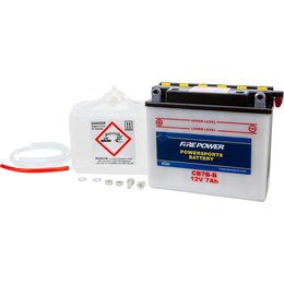 Fire Power 12V Heavy Duty Battery With Acid Pack CB7B-B Unpainted
