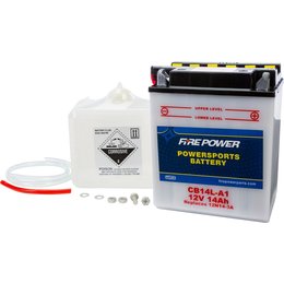 Fire Power 12V Heavy Duty Battery With Acid Pack CB14L-A1 Unpainted