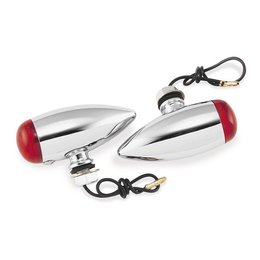 Red Bikers Choice Smooth Bullet Marker Lights Dual Filament