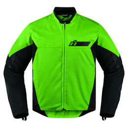 Icon Mens Konflict Armored Textile Street Riding Jacket Green