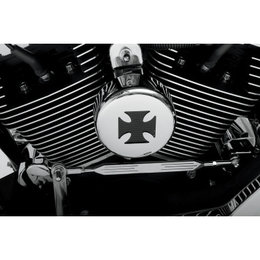 Chrome, Black Cross Drag Specialties Horn Cover Chrome With Black Cross For Hd Big Twin 1991-2012