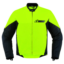 Icon Mens Konflict Armored Textile Street Riding Jacket Green