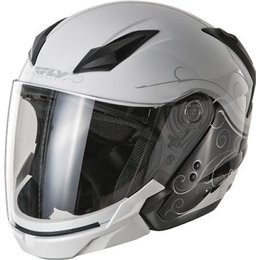 White, Silver Fly Racing Tourist Cirrus Open Face Helmet 2013 White Silver