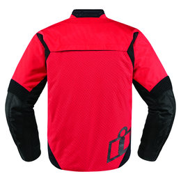 Icon Mens Konflict Armored Textile Street Riding Jacket Red