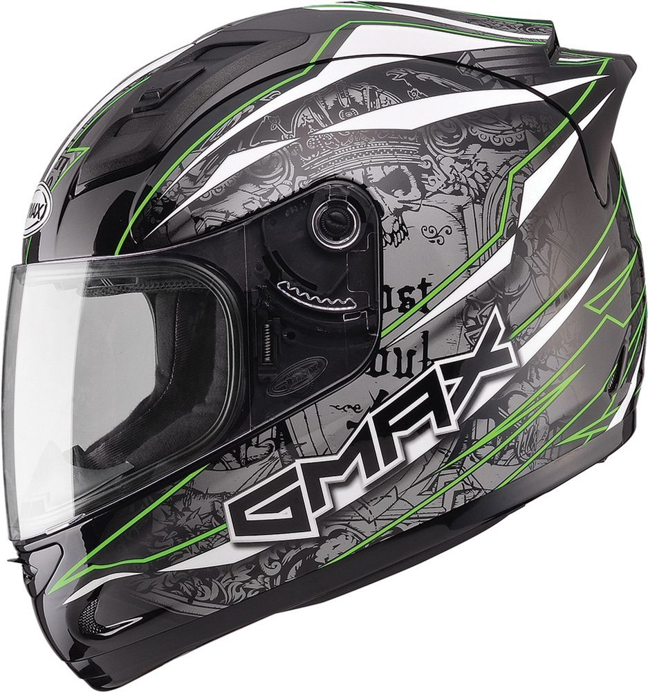 Matte Black/Hi-Vis/Red GMAX FF49 Rogue Full-Face Motorcycle Helmet Choose Size