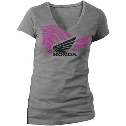 Heather Grey Honda Womens Abstract Wing V-neck T-shirt 2013