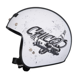 Z1R Jimmy Chico Open Face 3/4 Motorcycle Helmet With Snaps White