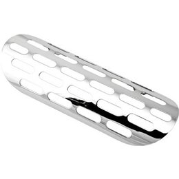 HardDrive Heat Shield For 1.75 In Exhaust Pipe Slotted 9 In Chrome For Harley