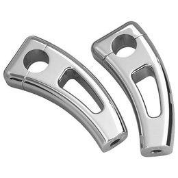 Chrome Show Handlebar Risers With Cutout Square Universal