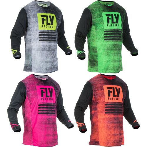 X-Large NEON Pink/Black Noiz Fly Racing 2019 Youth Kinetic Jersey 