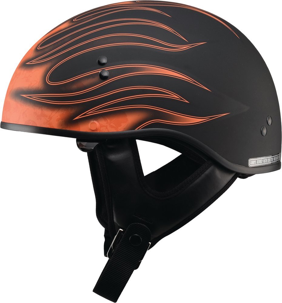 GMAX GM65 PIN Naked Motorcycle Half Helmet (Flat Black/Dark