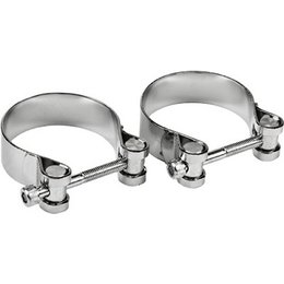 HardDrive Super Exhaust Clamps 48mm Pair Chrome For Harley-Davidson 1957-1985