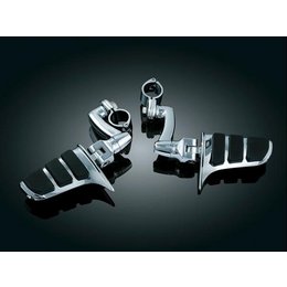 Chrome/black Kuryakyn Longhorn Offset Highway Pegs Sweptwing With 1-1 4 Inch Clamps Chrome