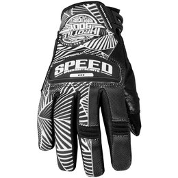 Black, White Speed & Strength Womens Throttle Body Leather Mesh Gloves 2013 Black White Sm