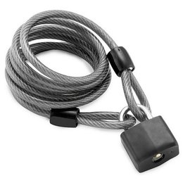 Black Bully Locks 10mm Cable With Padlock 6 Feet Long