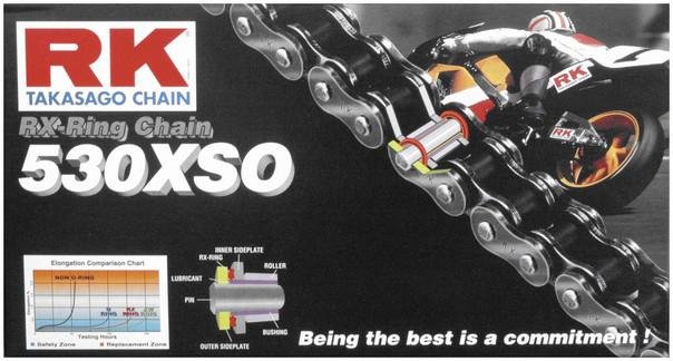 RK Chains 530 x 108 Links XSOZ1 Series Xring Sealed Gold Drive Chain 