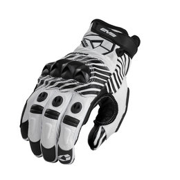 White, Black Evs Mens Silverstone Leather Gloves 2013 White Black