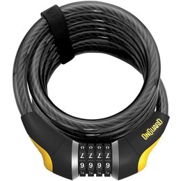 OnGuard Doberman 12MM 6 Foot Coiling Cable With Steel Ball Combo Lock 8031 Unpainted