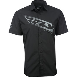 Fly Racing Mens Pit Button Up Shirt Black