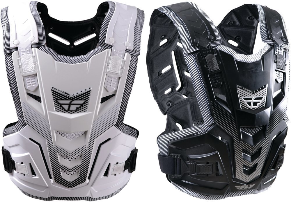 NEW FLY RACING CONVERTIBLE II CLEAR SILVER CHEST PROTECTOR ONE SIZE YOUTH KIDS