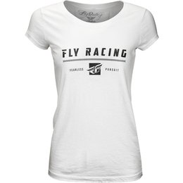 Fly Racing Womens Pursuit Vintage Crew Neck T-Shirt White