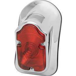 Drag Specialties Tombstone Taillight With Top Tag Window Chrome Red 2010-0561