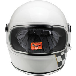 Biltwell Limited Edition Gringo Checker Stripe Full Face Helmet White
