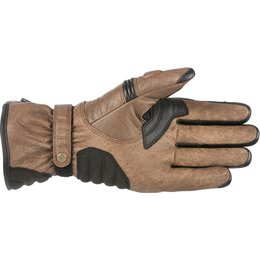 Alpinestars Mens Cafe Divine Drystar CE Leather Gloves Brown