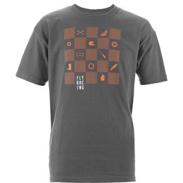 Fly Racing Youth Boys Checkers Cotton T-Shirt Grey