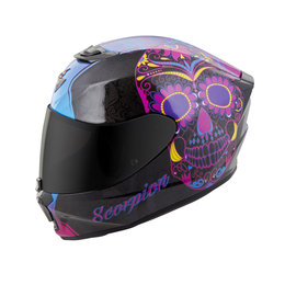 Scorpion Womens EXO-R420 EXOR 420 SugarSkull Full Face Helmet Black