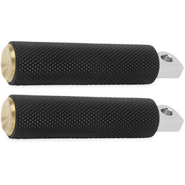 Arlen Ness Knurled Rubber Foot Pegs For Harley-Davidson Brass 06-471 Unpainted