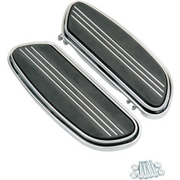 Drag Specialties Sweeper Driver Floorboards Pair For Harley Chrome 1621-0347
