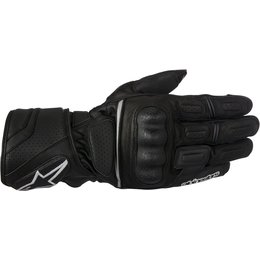 Alpienstars Mens SP-Z Drystar Lined Long Cuff Leather Sportbike Riding Gloves Black