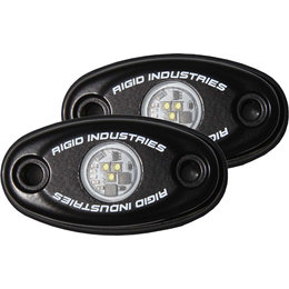 Rigid A-Series ATV Low Power Surface Lights Pair Black With White LED 48202 Black