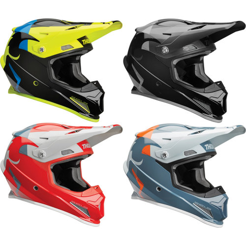 SHEAR Gloss Black/Acid Choose Size Thor MX Motocross Sector Helmet